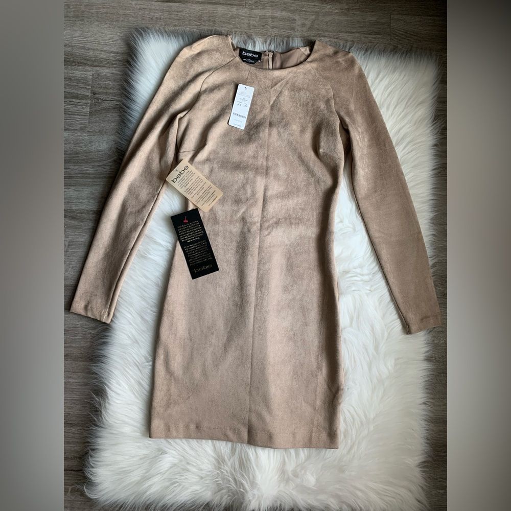 NWT! Bebe Erin Faux Suede Dress - Picture 2 of 10